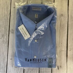 Van Heusen Mens 18-35/36 Tall Wrinkle Free Poplin Long Sleeve Cameo Blue NWT.